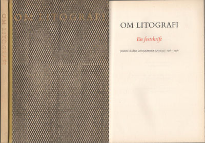 OM LITOGRAFI. En festskrift. Julius Olséns…