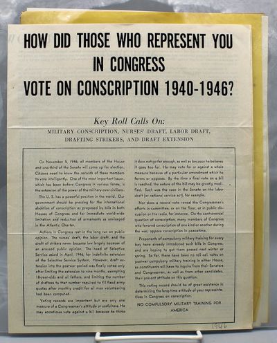 Collection of ephemera by a World War II- and post-World War II-era anti-conscription women's organization