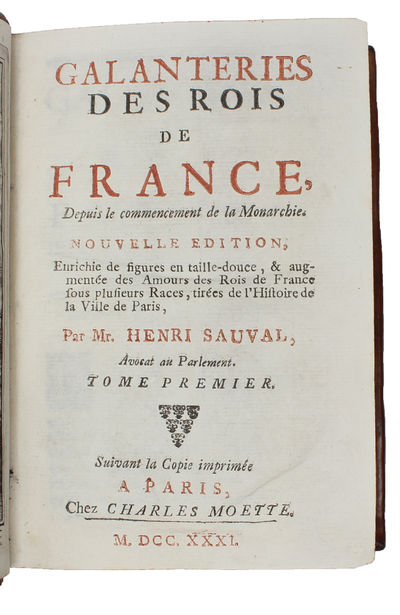 Galanteries des Rois de France, depuis le commencement de la monarchie. 3 parts.  - [FIRST ILLUSTRATED EDITION] (photo 2)