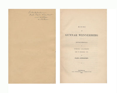 Minne af Gunnar Wennerberg. Inträdestal i Svenska…