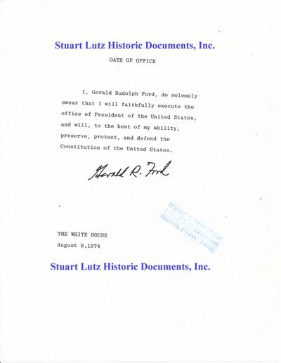 A Gerald Ford Signed Oath Of Office