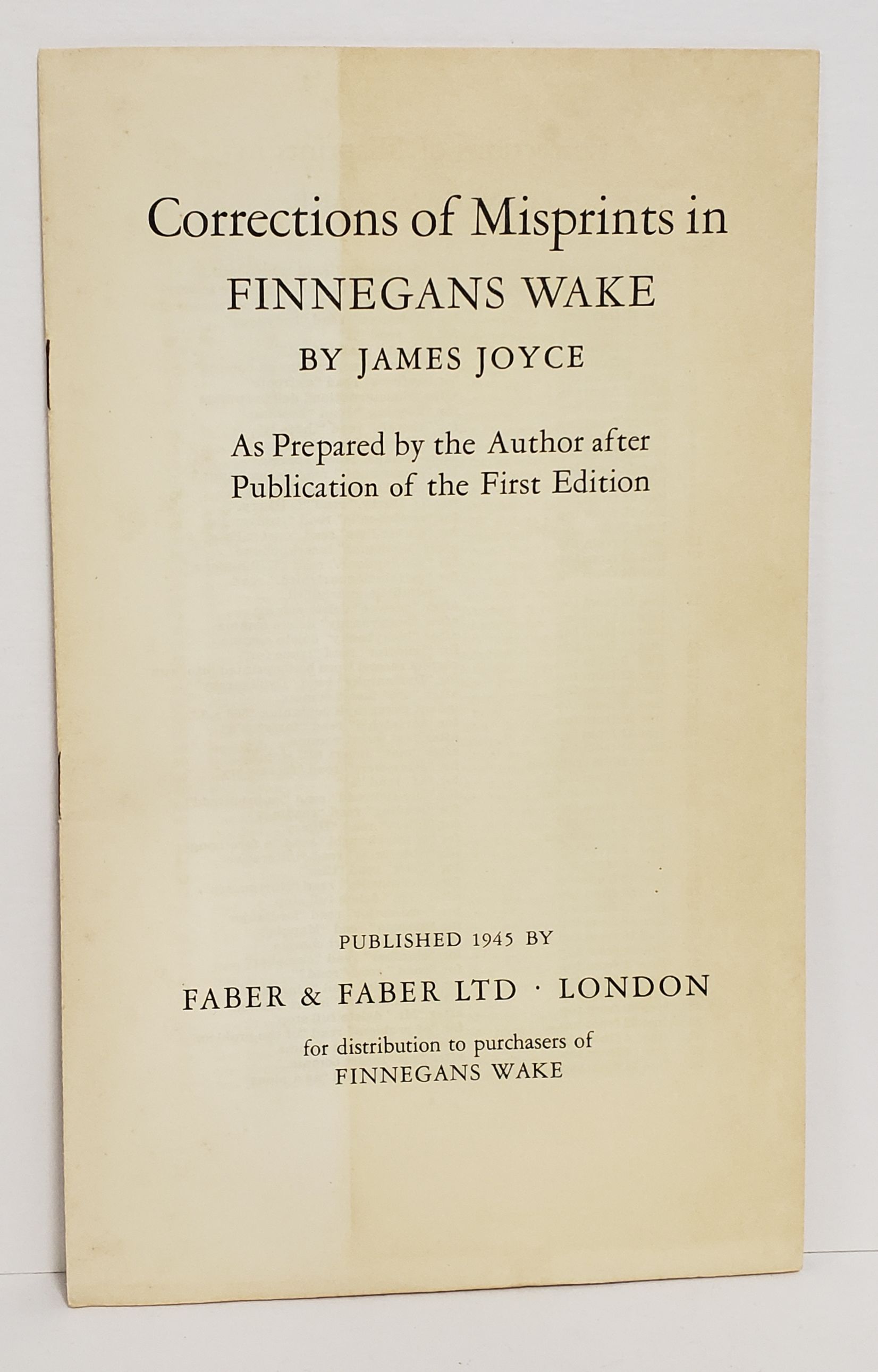 Finnegans Wake by James Joyce First Edition 1939 from Queen City