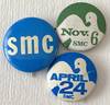(Three different pinback buttons)