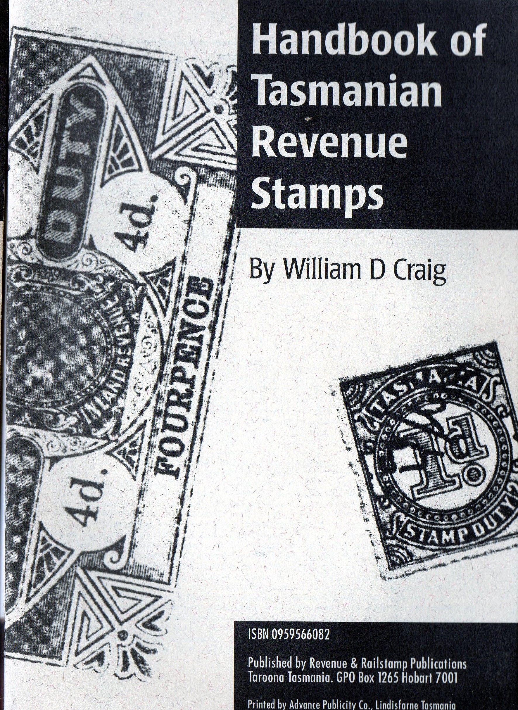 Handbook of Tasmanian Revenue Stamps by William Craig Paperback