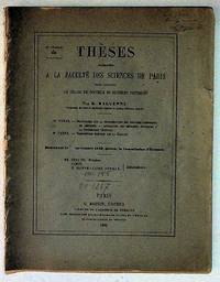 Theses Presentees a la Faculte des Sciences de Paris