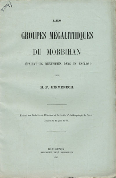 Beaugency, France: Imprimerie René Barrillier, 1913. Offprint. Paper wrappers. A very good copy wit...