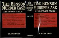 The Benson Murder Case: A Philo Vance Story by S. S. Van Dine [PSEUD Willard Huntington Wright (1888-1939)] - 1926