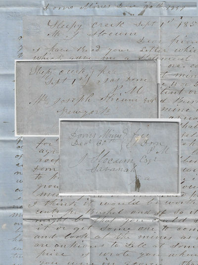 1855 & 1859 - Pair of letters regarding the operation of one of the most productive gold mines in the East that generated over $1 million dollars in its first eight years of operation before the Civil War, approximately $35 million in today's money