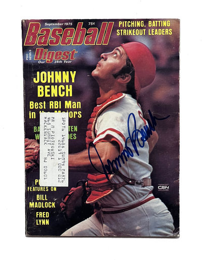 Signed Sept. 1975 Baseball Digest. Vol. 34, No. 9