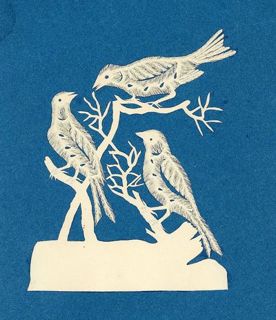 Fine and Delicate Cutwork 3 Birds on a tree branch