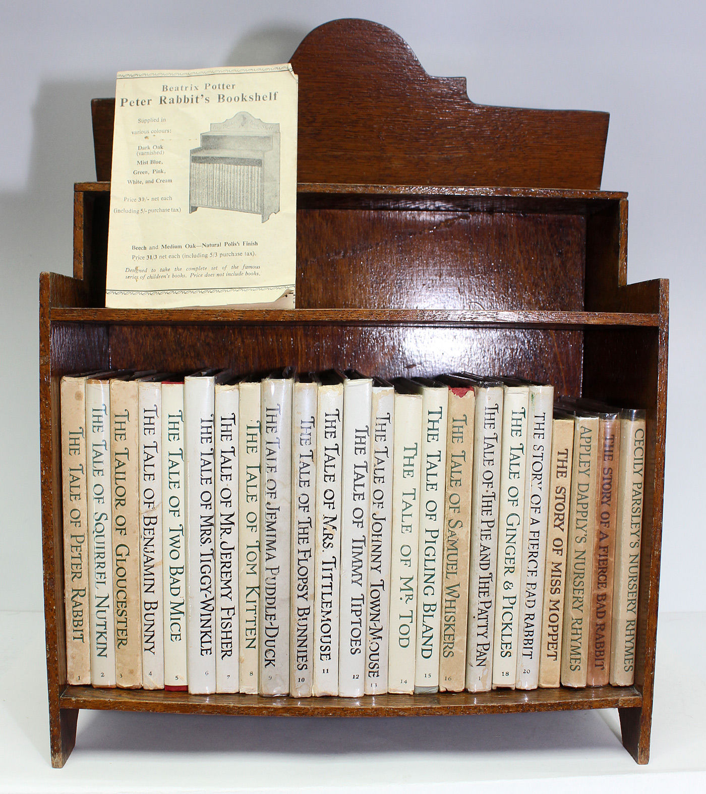An Original 1940/50's Beatrix Potter Bookcase and 23 Volumes of a