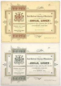 Two Tickets for Saint Andrews Society of Manchester Annual Dinner, Saturday November 30 1895