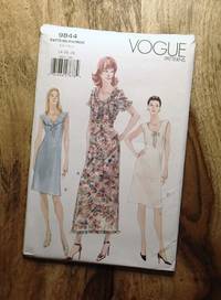 Vogue Sewing Pattern: 9844: EASY: Misses' A-line Dress w/Neck Variations: Sizes: 14-16-18