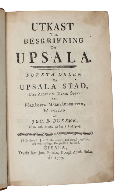 Utkast till beskrifning om Upsala. 2 parts. - [ON UPPSALA] (photo 2)