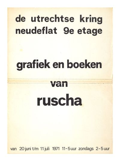 Grafiek en boeken van Ruscha (20 June-11 July 1971)