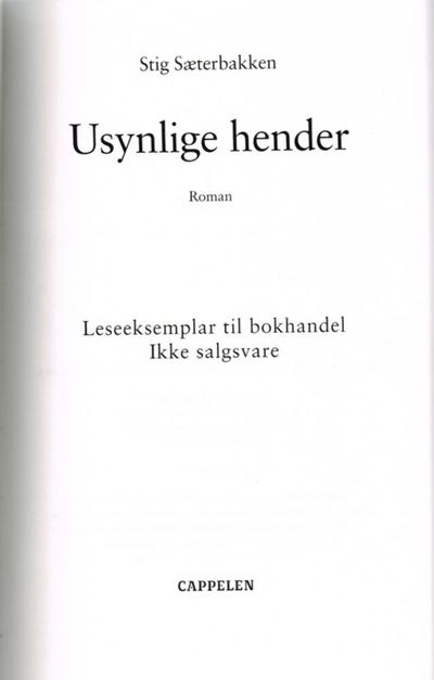 Usynlige hender. Roman. (photo 2)