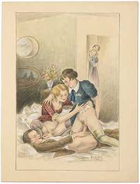 [French Erotic Print]: One Man & Two Women (circa 1930)