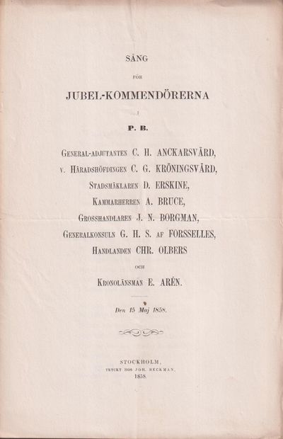 Sång för jubel-kommendörerna i P.B.…