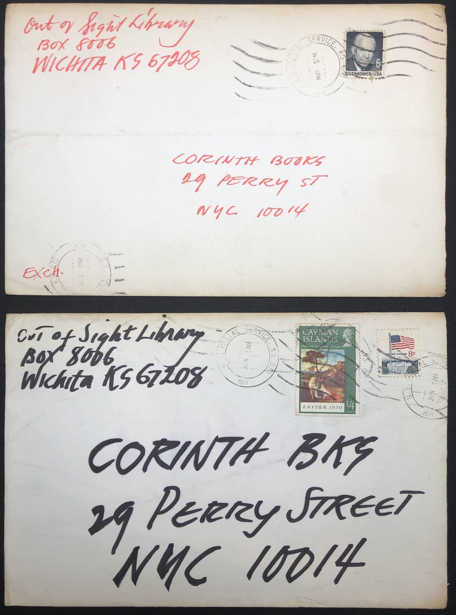 BIBLIO 2 1971 notes to the editor of Corinth Books in NYC enclosing