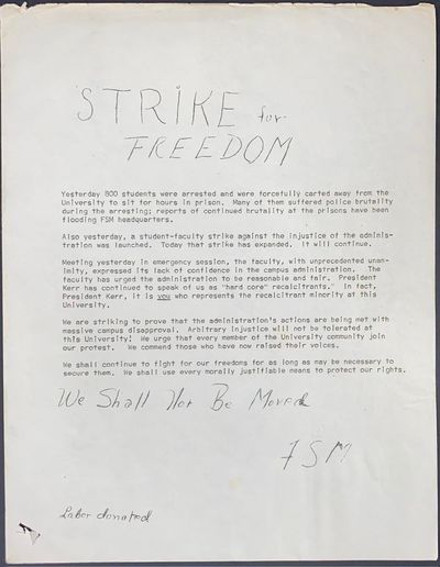 Strike for Freedom [handbill]