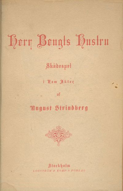 Herr Bengts hustru. Skådespel i fem akter.