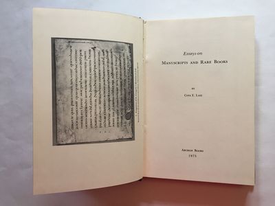 Essays on Manuscripts and Rare Books