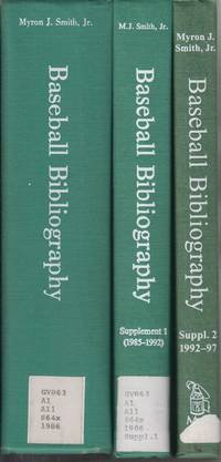 cover of Baseball: a Comprehensive Bibliography Plus Supplement 1 1985-1992 and Supplement 2 1992-1997 (Three Volume Set)