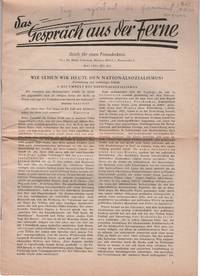 Das Gesprach aus der Ferne, Briefe fur einen Freundeskreis. Wie Sehen Wir Heute Den Nationalsozialismus? Mai 1953 (Nr. 80)