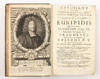 Works, in Greek. Euripidis quæ Extant Omnia: Tragoediæ nempe XX, præter ultimam, omnes completæ: item fragmenta aliarum plusquam LX tragœdiarum; et epistolæ V. Nunc primùm & ipsæ hùc adjectæ: scholia demùm doctorum virorum in septem priores tragœdias, ex diversis antiquis exemplaribus undiquaque collecta & concinnata ab Arsenio Monembasiæ Archiepiscopo. ... Operâ & studio Josuæ Barnes S.T.B. Emmanuelis Collegii apud Cantabrigienses Socii maximè senioris