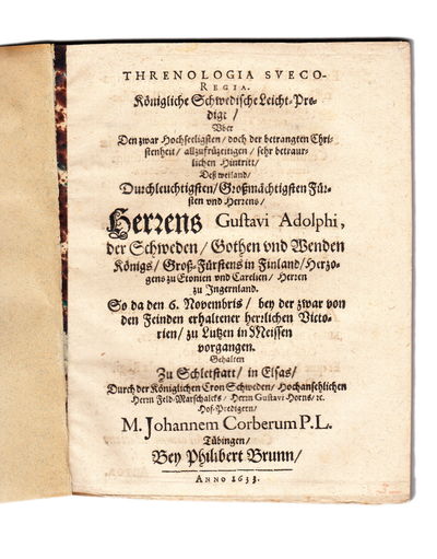 Threnologia sveco-regia. Königlischer…