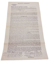 Document signed, royalty contract between Mills Music and Thomas (Fats) Waller and J.C. Johnson for the Song "Outside