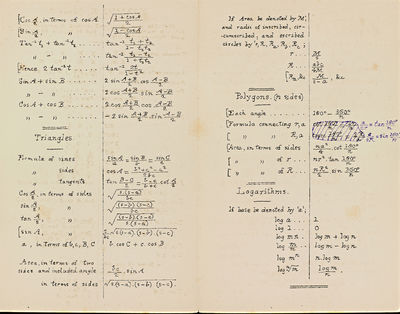 HOMEWORK FOR LEWIS CARROLL'S MATH CLASS 1. Algebraical formulae and rules for the use of candidates for responsions; 2. Arithmetic. I. 3. Formulae; 4. Formulae (Group C)