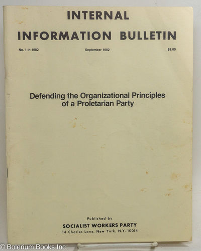 Internal Information Bulletin, Sep, 1982, No. 1