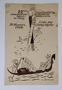 THREE PROGRAMS FOR THE 22ND "DINER ANNUEL DE L'ASSOCIATION DE LA PRESSE ANGLO-AMERICAINE DE PARIS, 26 NOVEMBRE, 1928