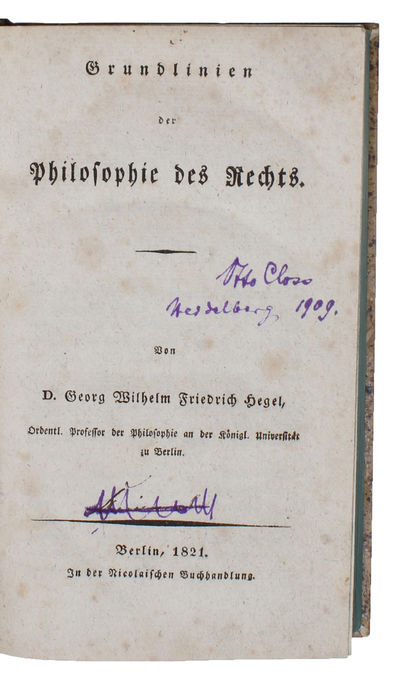 Grundlinien der Philosophie des Rechts. - [PMM…