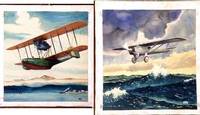 12 Original Watercolors of Mostly Aviation Subjects by Owles, Alfred