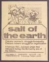 Salt of the Earth. Chicano women's struggle for equality, Chicano miners' struggle for organization. A famous film... banned when first released during the McCarthy era of the 1950s [handbill]
