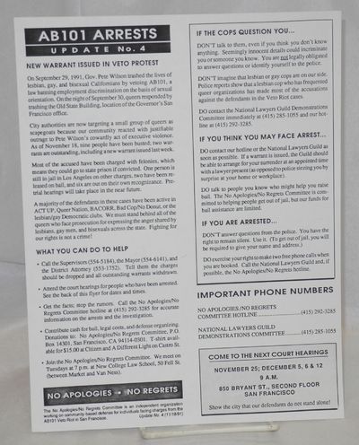 Abaa Ab101 Arrests Update No 4 Handbill By No Apologies No