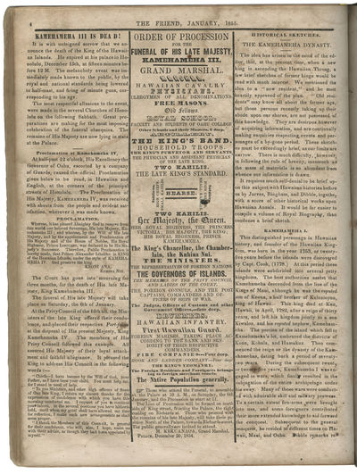 Nine Months of a Hawaiian Missionary Newspaper, With the First Report of King Kamehameha IIIs Death and Perrys Mission to Japan