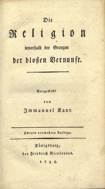Die Religion innerhalb der Grenzen der blossen…