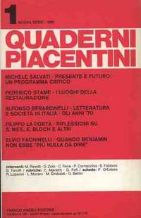 QUADERNI PIACENTINI NUOVA SERIE 1 by AA.VV - 1981