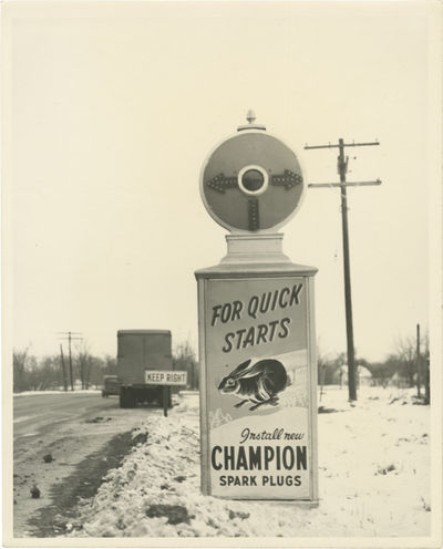 Archive of 26 original mid-Atlantic roadside alert signs with advertisements, circa 1930s-1940s