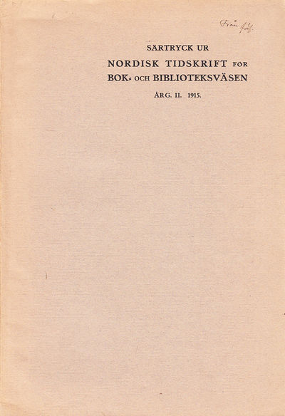 Till Kristinabibliotekets historia [= rubrik].