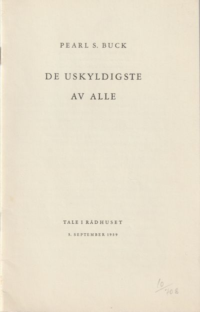 De uskyldigste av alle. Tale i Rådhuset 5.…