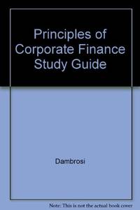 Principles of Corporate Finance Study Guide