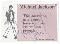 Michael Jackson Signed Collectible Trading Card. by [Jackson, Michael] - 1984