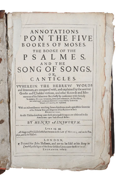 Annotations upon the Five Bookes of Moses, the Booke of the Psalms, and the Song of Songs, or, Canticles. 7 parts (with 7 separate title-pages). (photo 2)