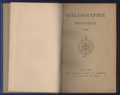 Bibliographie Hispanique 1906