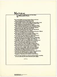 Broadside: Natural Linguistics (for Peter Salus) [Signed]