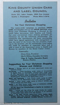 cover of King County Union Card and Label Council, Bulletin